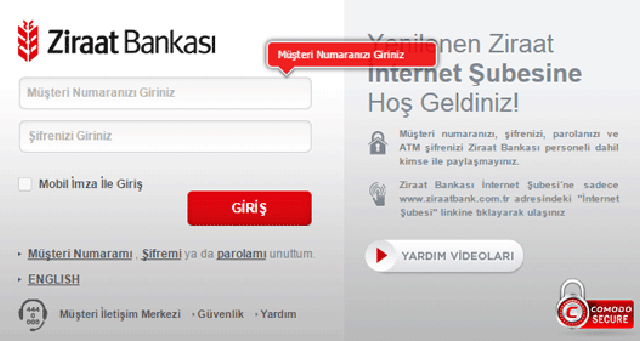 ziraat bankası internet bankacılığı başvuru